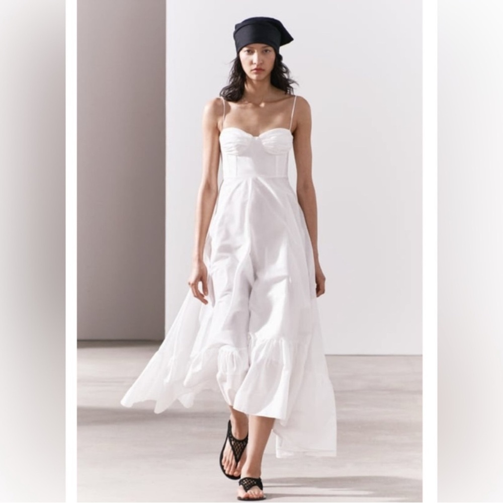 Zara White Ruffled Tiered Sundress SOLD OUT
